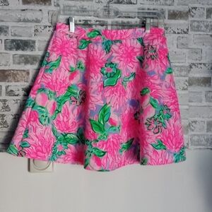 Lilly Pulitzer Floral Pink and Green Skirt